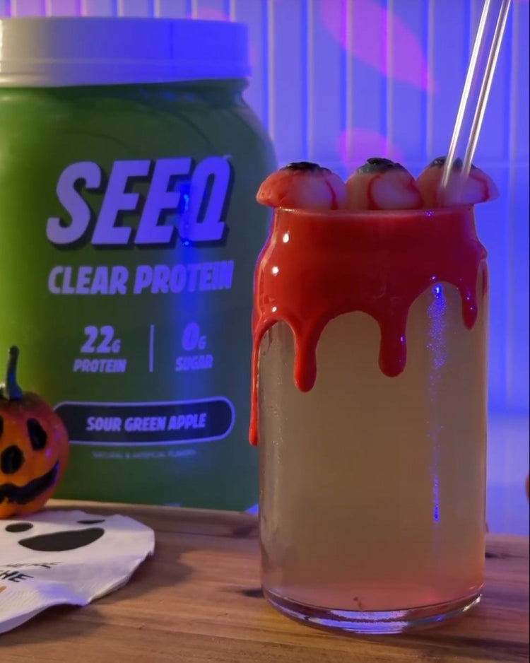 Spooky Caramel Apple Protein Mocktail