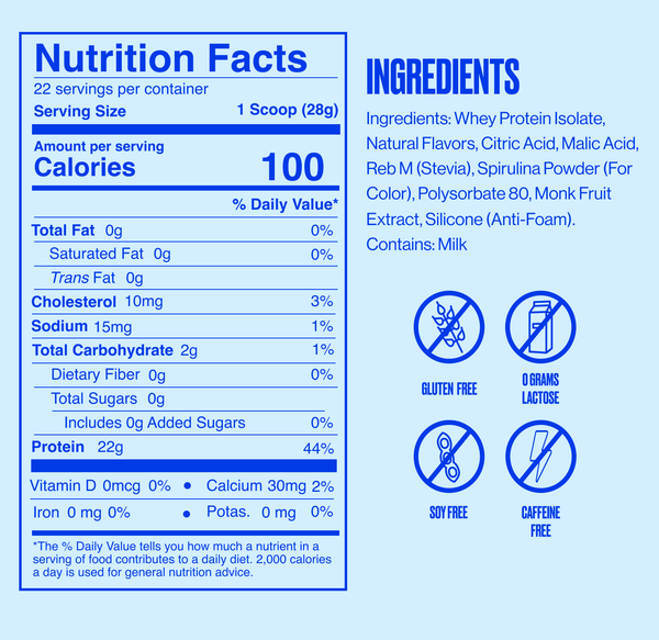 Seeq Clear Protein Nutrition Facts And Ingredients Label